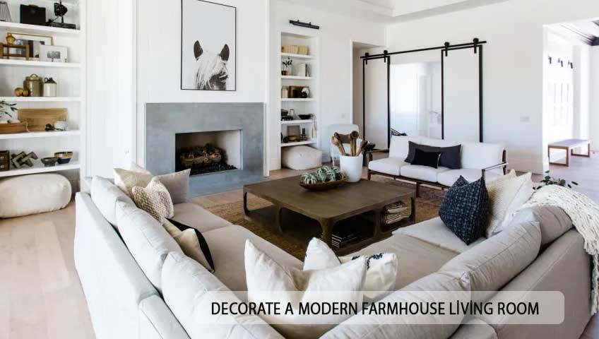 decorate a modern farmhouse living room